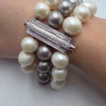 BRACCIALE ORO PERLE DIAMANTI