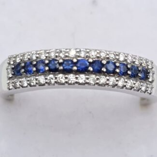 ANELLO ORO ZAFFIRI DIAMANTI