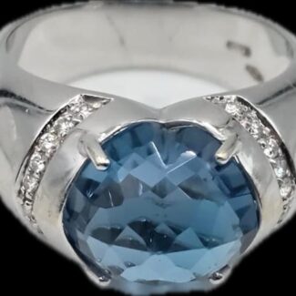 ANELLO ORO TOPAZIO DIAMANTI