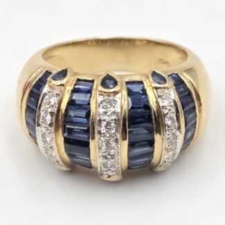 ANELLO ORO ZAFFIRI DIAMANTI
