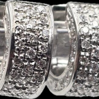 ORECCHINI ORO PAVE DIAMANTI 1 CARATO